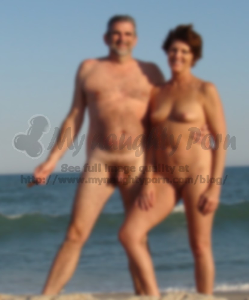 My husband with tiny small hairy cock loves to go to nude beach with my flabby tits and nice trimmed cunt pic